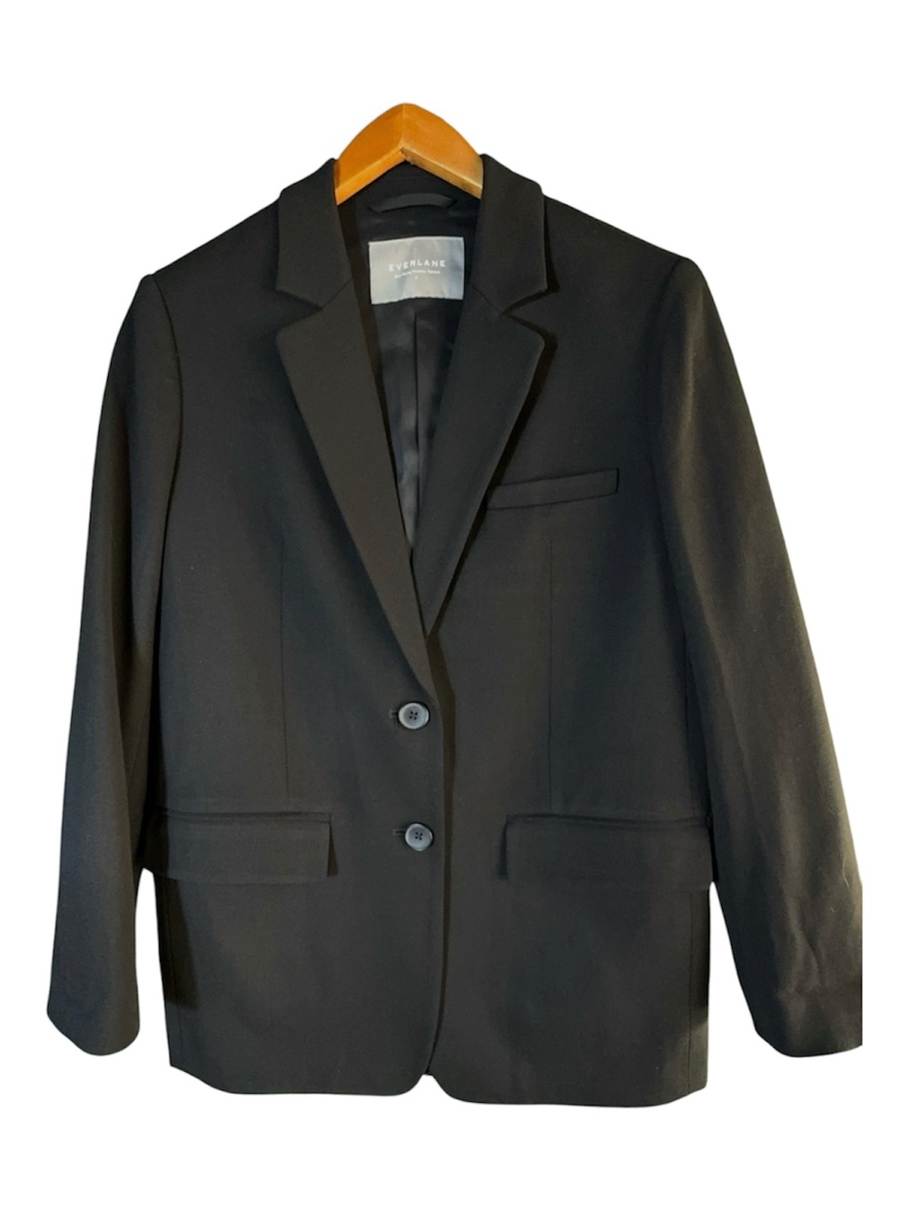 Everlane Oversized Relaxed Fit Blazer Black Wool Blend Size‎ 0